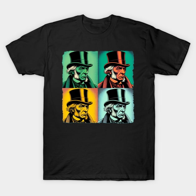 Scrooge Spectrum: Pop Art's Victorian Visionary - Ebenezer Scrooge T-Shirt by PawPopArt